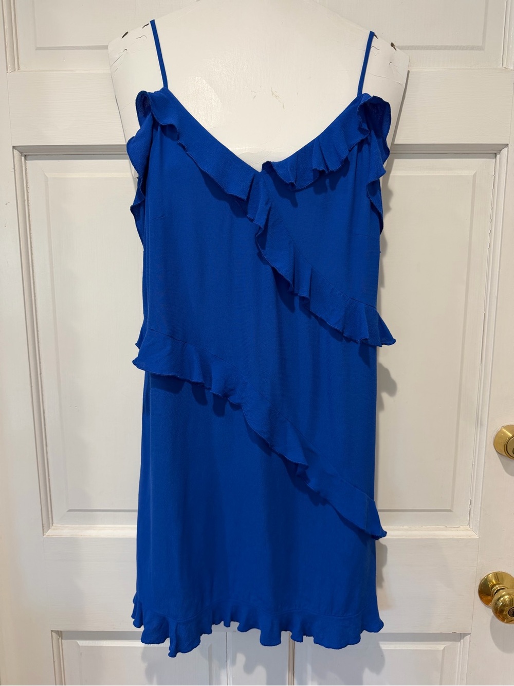 H&M Cobalt Blue Ruffle Slip Dress